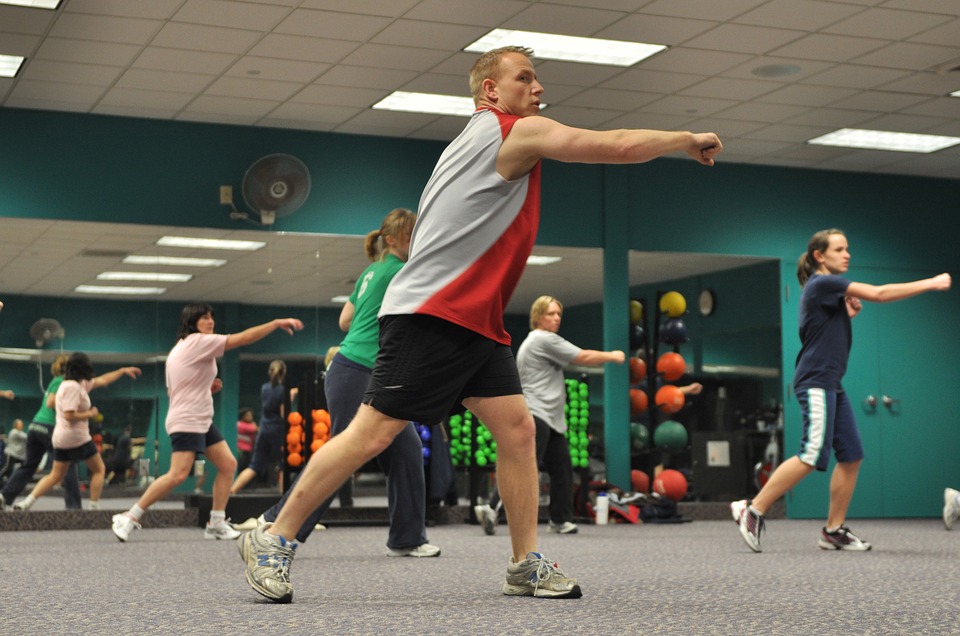people working in a gym
